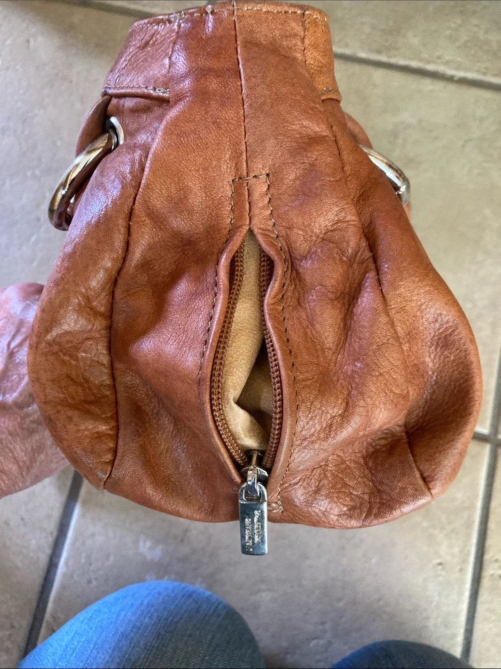 VTG L’Artigiano Brown Leather Shoulder Bag